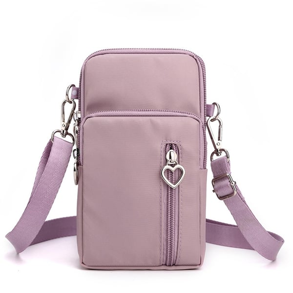 Suuri puhelinpussi: Nylon- ja polyesteripuhelimen kantolaukku useilla väreillä Pink+Purple