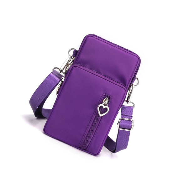 Stor Telefonveske: Nylon & Polyester Mobiltelefon Bæreveske med Flere Farger, Kompatibel med Alle Smarttelefoner Purple