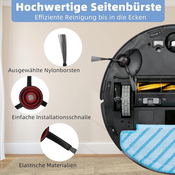 Erstatningstilbehørssett Kompatibelt med Ecovacs Deebot N8-serien - Hovedbørste, Filtre, Sidebørster og Moppeklut