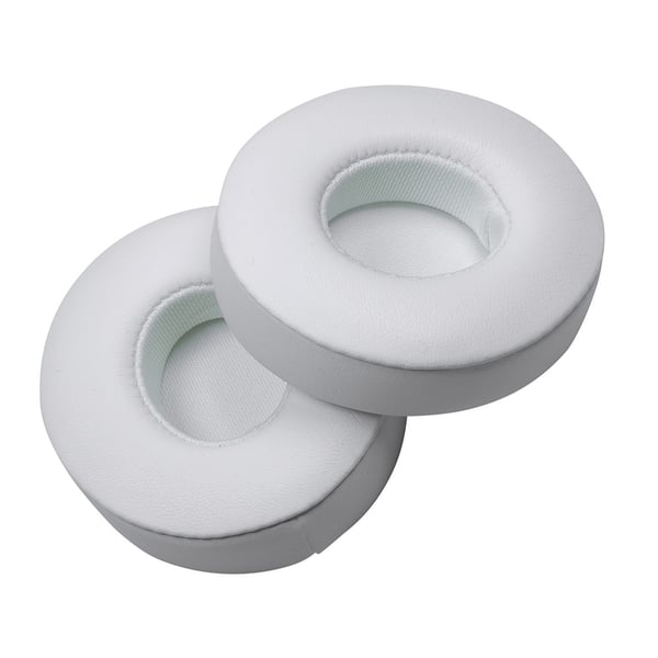 2 stk Erstatning Protein Leather Øreputer Kompatibel med Beats Solo 2 & Solo 3 Hodetelefoner White