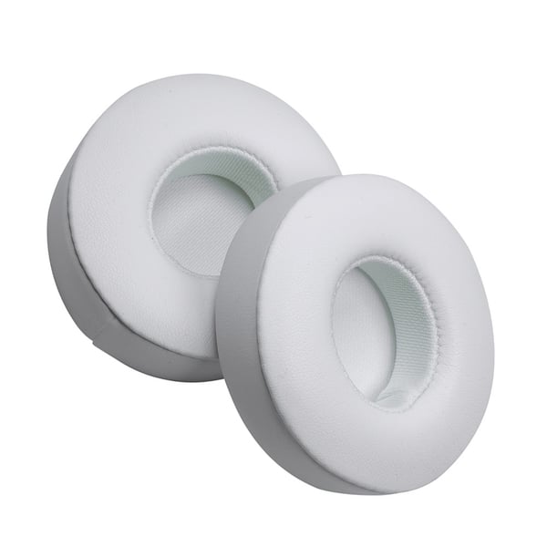 2 stk Erstatning Protein Leather Øreputer Kompatibel med Beats Solo 2 & Solo 3 Hodetelefoner White
