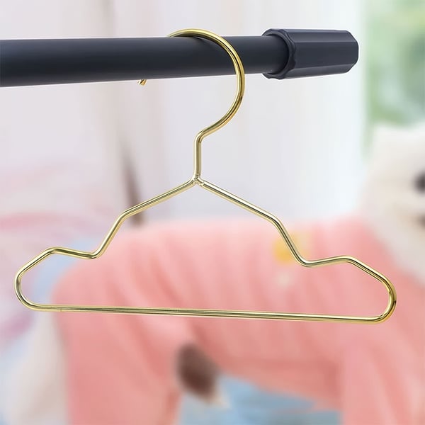 Sett med 5 Nordiske Gullfargede Metall Kleshengere for Små Hunder og Katter 25 cm