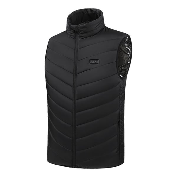 USB Opvarmet Vest Sort - 3 Temperatur Niveauer, Hurtig Opvarmning, 10-Timers Driftstid, Kompatibel med Powerbanks 5XL