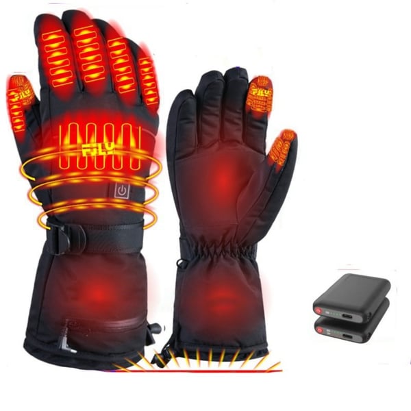 Genopladelige opvarmede handsker med 5V 5000mAh batteri - Elektriske varmehandsker til udendørs vinteraktiviteter