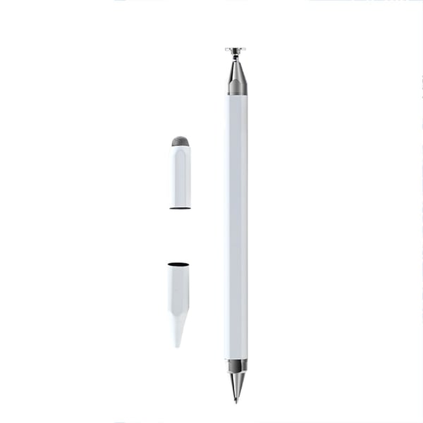 3-i-1 Magnetisk Kapacitiv Stylus Pen til Tablets og Telefoner - Universal Touch Screen Pen, Kompatibel med Apple, Samsung og Huawei White 3-i-1 Magnetisk Kapacitiv Stylus Pen til Tablets og Telefoner - Universal Touch Screen Pen, Kompatibel med Apple, Samsung og Huawei White