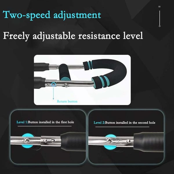 Multifunksjonell U-formet Armtrener - Justerbar Fjærresistens for Underarm & Brystmuskeltrening Blue