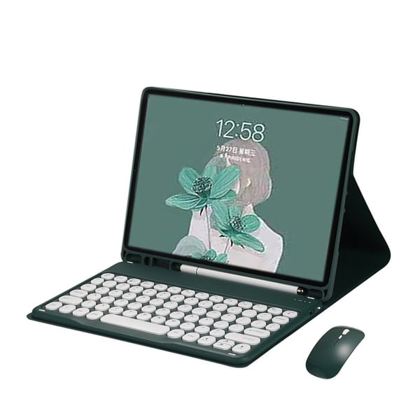 Bluetooth-näppäimistökotelo - Vihreä + Bluetooth-hiiri, yhteensopiva Samsung Galaxy Tab S9 Ultra/S10 Ultra 14.6 tuuman kanssa