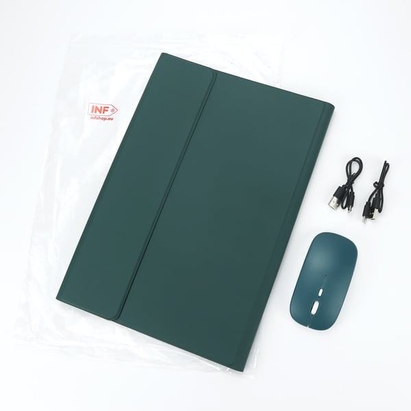 Bluetooth-näppäimistökotelo - Vihreä + Bluetooth-hiiri, yhteensopiva Samsung Galaxy Tab S9 Ultra/S10 Ultra 14.6 tuuman kanssa