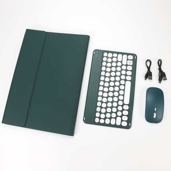 Bluetooth-näppäimistökotelo - Vihreä + Bluetooth-hiiri, yhteensopiva Samsung Galaxy Tab S9 Ultra/S10 Ultra 14.6 tuuman kanssa