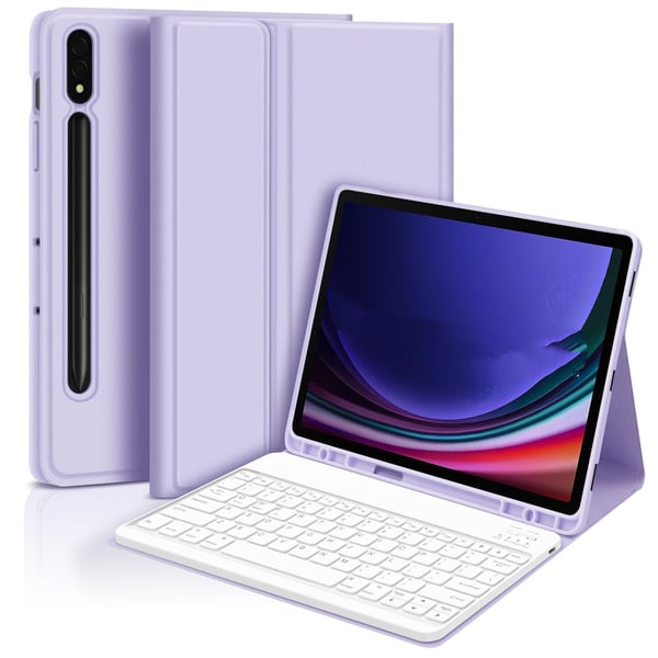 Violetti Bluetooth-näppäimistökotelo, yhteensopiva Samsung Tab S6 Lite 10.4" -mallin kanssa, jossa on vakiokokoinen näppäimistö