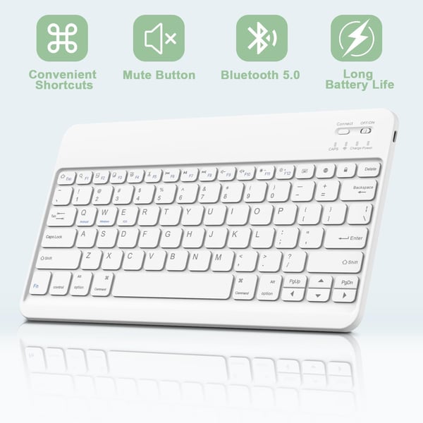 Lilla Bluetooth-tastaturveske med tastatur kompatibelt med Samsung Galaxy Tab S9/S9 FE/S10 (10,9 tommer)