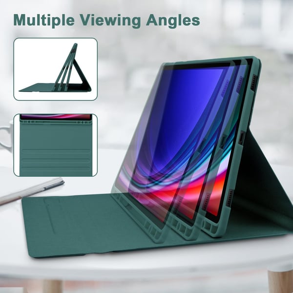 Bluetooth-tastaturdeksel + tastatur kompatibelt med Samsung Galaxy Tab S7 FE 5G 12,4 tommer - Mørkegrønn