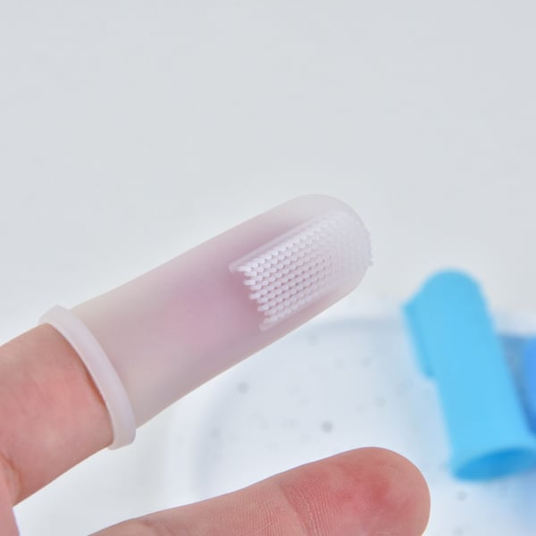 4-pakning Pet Silikon Finger Tannbørster for Hunde- og Katte Tannpleie