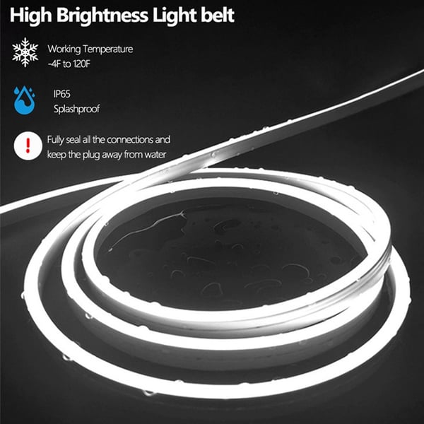 6500K Vit Neon LED Strip Ljus - Touch Dimbar, USB-driven med Självhäftande Baksida 5 m