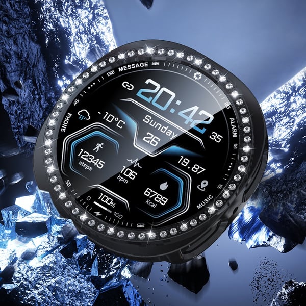 PC Beskyttelsesetui med Rhinestones, kompatibelt med Samsung Galaxy Watch8 44 mm