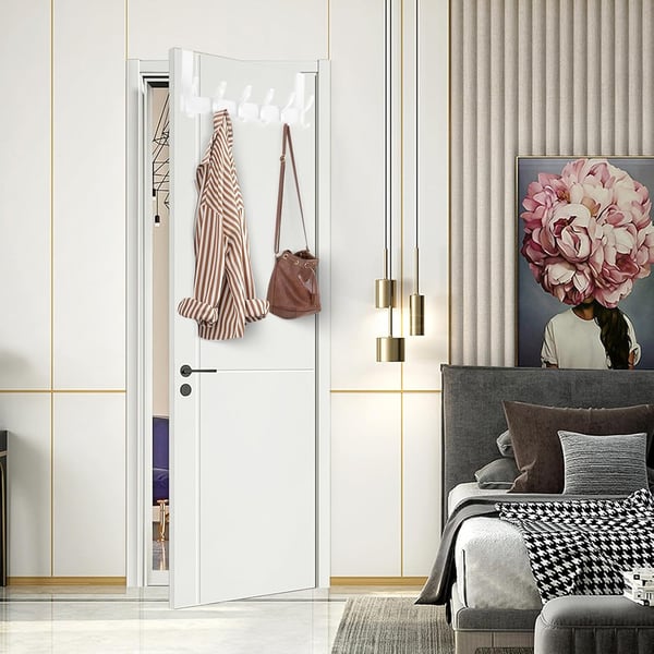 Over Dørkrok Henger med 5 Kroker - Rom Aluminium, Ingen Boring Nødvendig, Plassbesparende