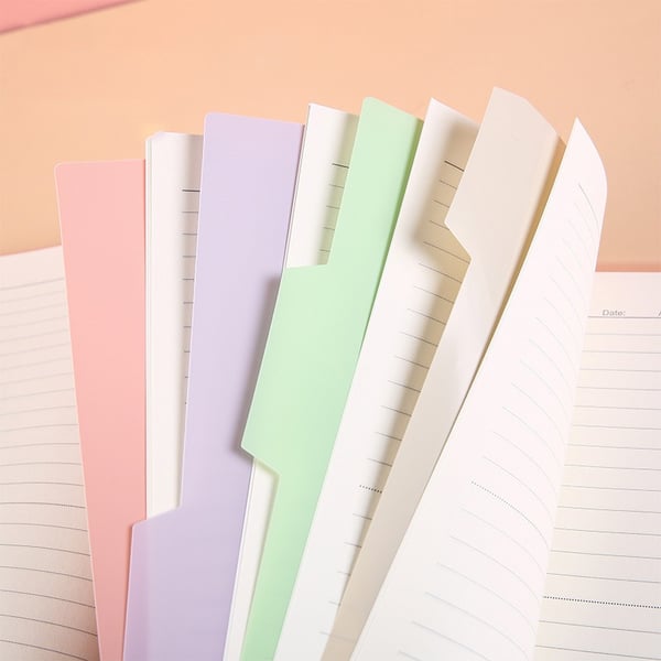 A5 Løse Blad Perm Skilleark - 4 Ark, Fargerike PP Indekssider for Organisering