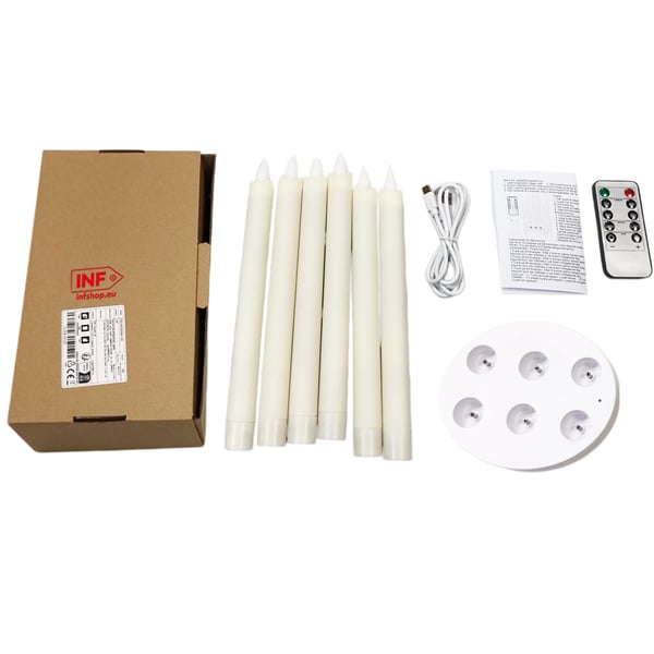 Uppladdningsbara LED-ljus HC-022S med fjärrkontroll, 6-pack, Varmvitt, Skapa en mysig atmosfär