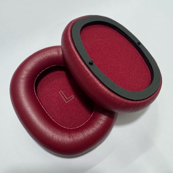 Erstatningsøreputer kompatible med Bang & Olufsen Beoplay H95 hodetelefoner - Premium saueskinn Red