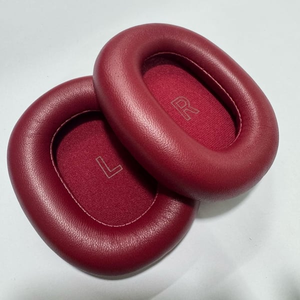 Erstatningsøreputer kompatible med Bang & Olufsen Beoplay H95 hodetelefoner - Premium saueskinn Red