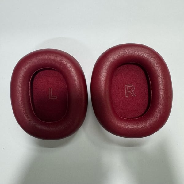 Erstatningsøreputer kompatible med Bang & Olufsen Beoplay H95 hodetelefoner - Premium saueskinn Red