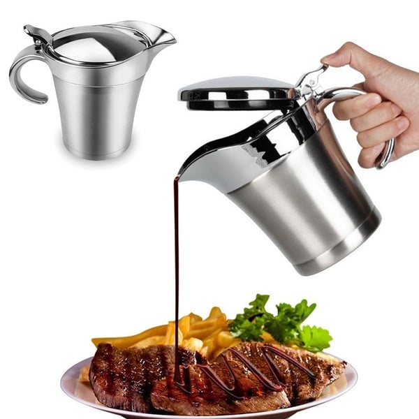304 Rostfritt Stål Såskanna - Gräddsnipa & Serveringskanna för Sås, Kompatibelt med Kött S