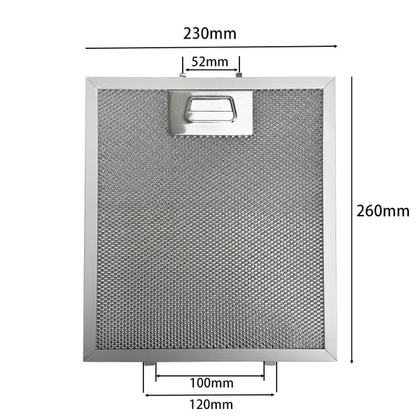 2 stk. Emhættefilter 230x260x9mm 5-lags Aluminium Mesh Fedtfilter med Stålspænde