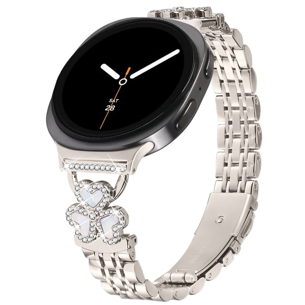 Sydänapila Seitsemän Helmen Ruostumattomasta Teräksestä Valmistettu Kellonranneke Yhteensopiva Samsung Watch 8/8 Classicin Kanssa