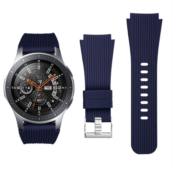 Samsung Galaxy Watch 46 mm bånd, myk silikonerstatningsrem Blå (L)