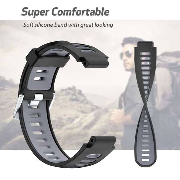Garmin Forerunner 220/230/235/620/630/735XT armbånd Sort/Grå