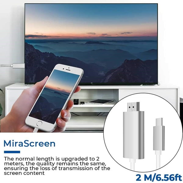 USB-C-HDMI-kaapeli 4K (2 metriä) White