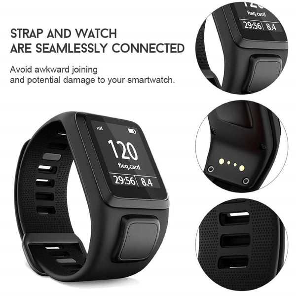 Klokkereim til TomTom Adventurer / Golfer / Runner / Spark Black