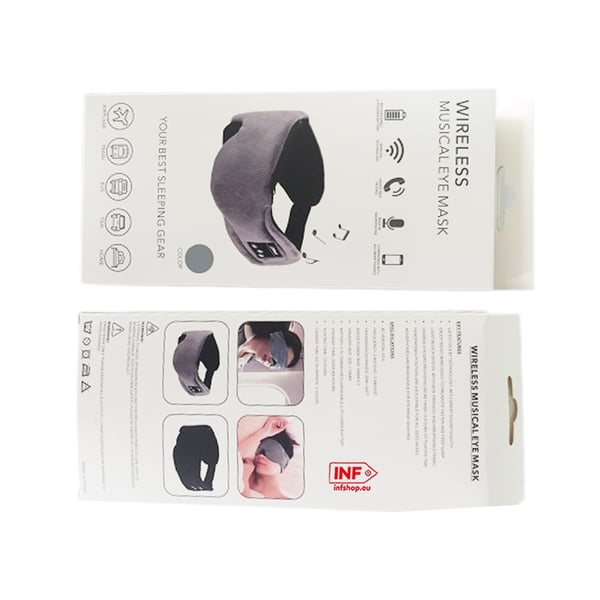 Sovemaske med høretelefoner Bluetooth 5.0 Grey