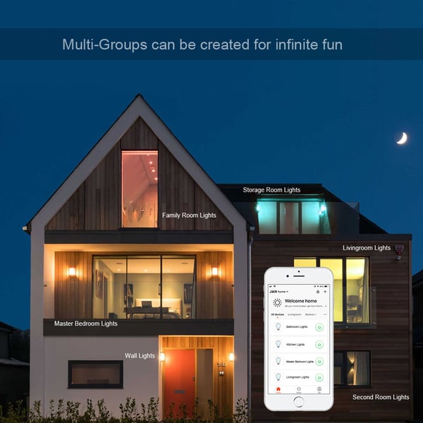 Wifi Smart LED-lampe RGB Flerfarget dimbar 7,5W E27 White