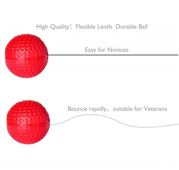 Pannebåndboksing - ball med pannebånd for reflekstrening - rød Red M