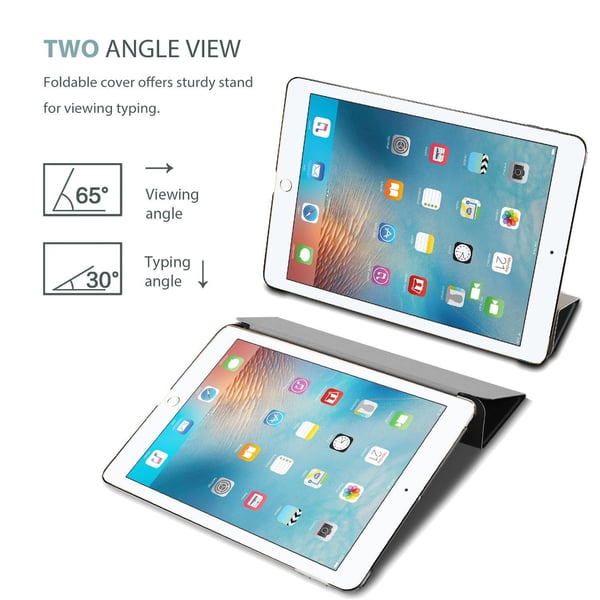 Smartdeksel til iPad 5/6 Air 1/2, sort stativ 9,7"