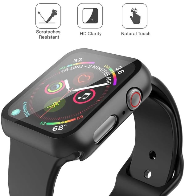 Näytönsuoja Apple Watch 4/5 (44 mm) karkaistu lasi, musta