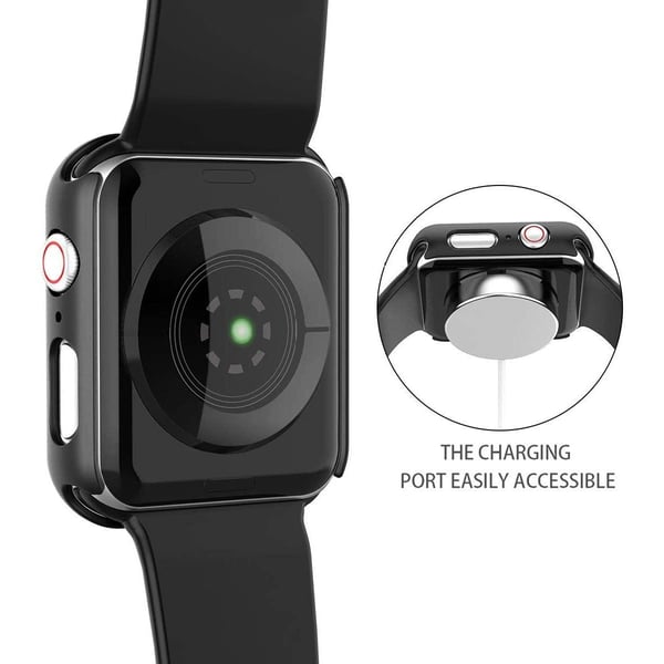 Näytönsuoja Apple Watch 4/5 (44 mm) karkaistu lasi, musta
