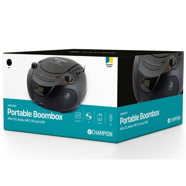 Boombox CD/Radio/MP3/USB Svart