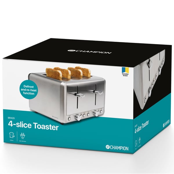 Brødrister 4 skiver 1850W BR420 Rustfritt stål