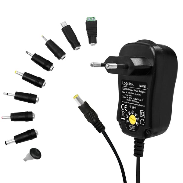 Strømadapter 230V-> 3-12V 1A 12W
