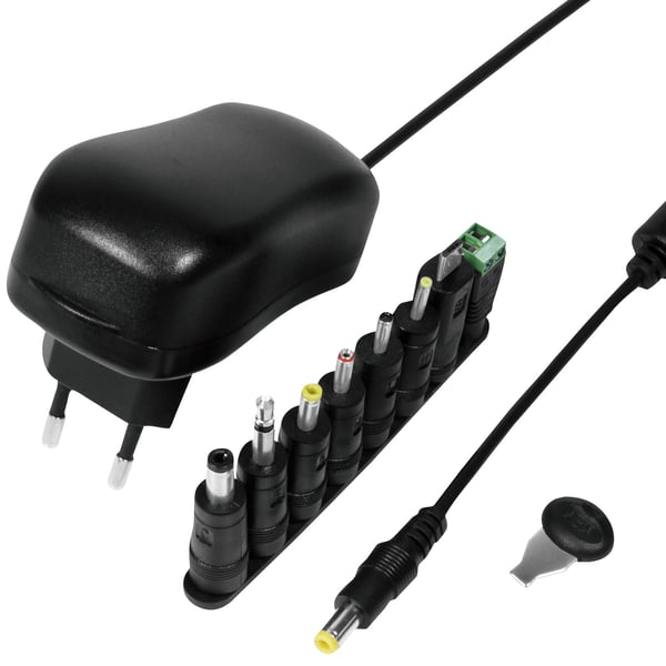 Strømadapter 230V- 3-12V 1A 12W