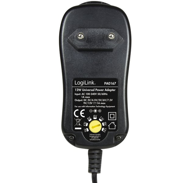 Strømadapter 230V-> 3-12V 1A 12W