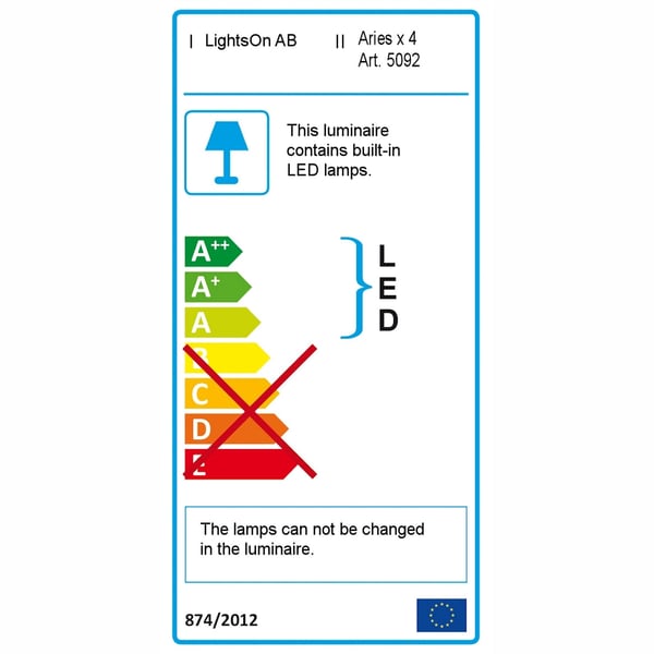 Væren 4 lamper 10lm Ø3,5cm