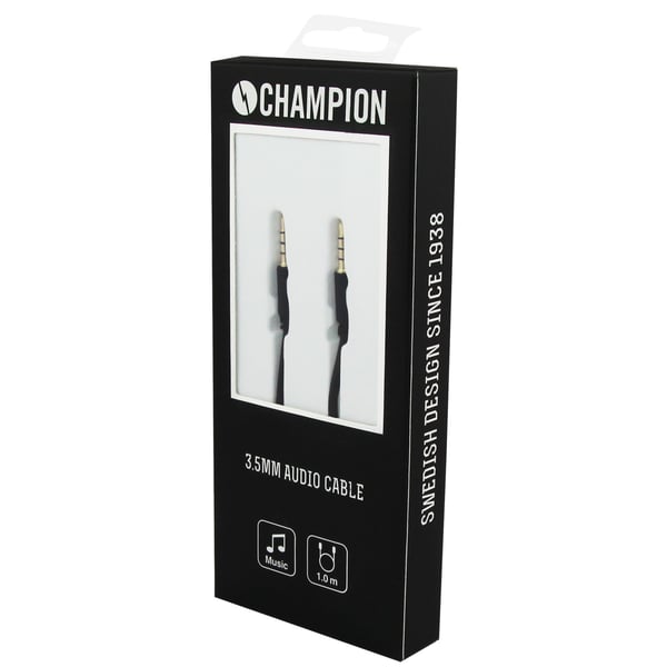 3,5mm Audiokabel 1m Svart