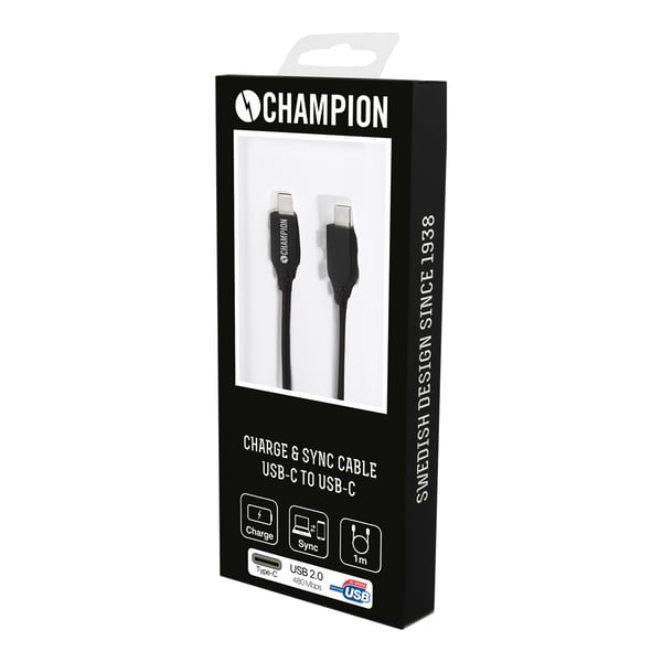 USB-C-kabel 60W 1m Sort