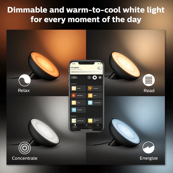 Hue Bloom Color Bordlampe Svart