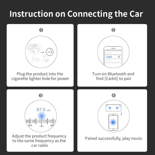Trådløs FM-sender til bilen Bluetooth 5.0 QC3