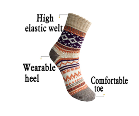 Neulotut talvisukat naisille 5kpl MultiColor Wavy L