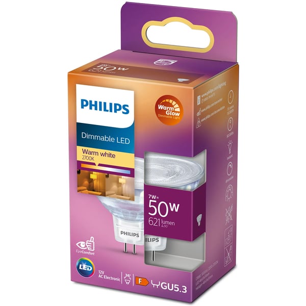 LED GU5.3 Spot 50W 12V dæmpbar WarmGlow 621lm